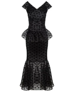 Lily Top And Skirt Set Black Polka