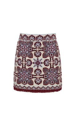 Lindy Skirt in Vintage Scarf Ivory