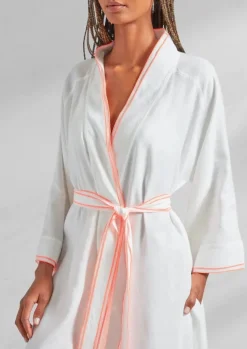Linen Bamboo with Neon Stitch Bathrobe