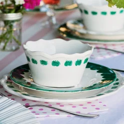 Lisbon Green Brushstroke Salad Plate