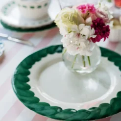 Lisbon Green Brushstroke Round Platter