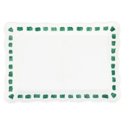 Lisbon Green Stitch Rectangular Platter