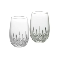 Lismore Essence Stemless Wine White 12 oz, Set of 2