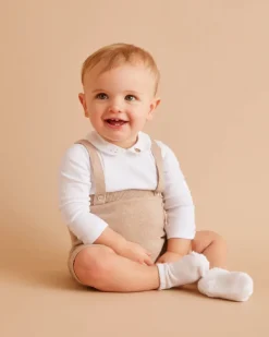 Little Bear Embroidered Collar Onesie