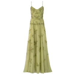 Liv Gown in Tarragon with Wildflower Clusters