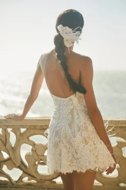 Liza Mini Lace Dress in White