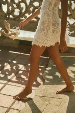 Liza Mini Lace Dress in White