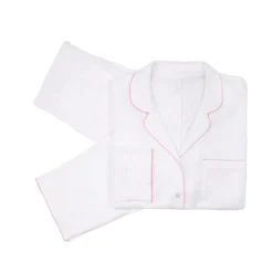 Liza Pointelle Cotton Long Pajamas