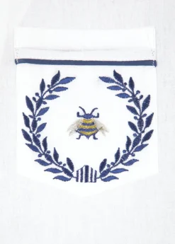 Lizzie White Cotton Pajamas with Bee Embroidery