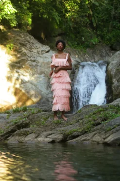 Lluvia Top In Hot Peach