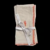 Lobster Embroidered DInner Napkins in Flax, Set of Two
