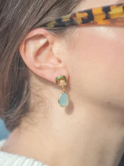 Lola Earrings in Blue & Green