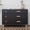 Lolly 6-Drawer Assembled Double Dresser in Black & Washed Natural