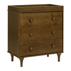 Lolly 3-Drawer Changer Dresser with Removable Changing Tray in Natural Walnut