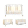 Lolly 3-in-1 Convertible Crib with Toddler Bed Conversion Kit in White & Natural