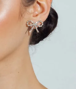 London Bow Earrings in Cyrstal