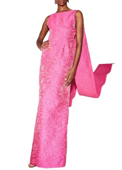 Long High-Waist Panel Back Gown