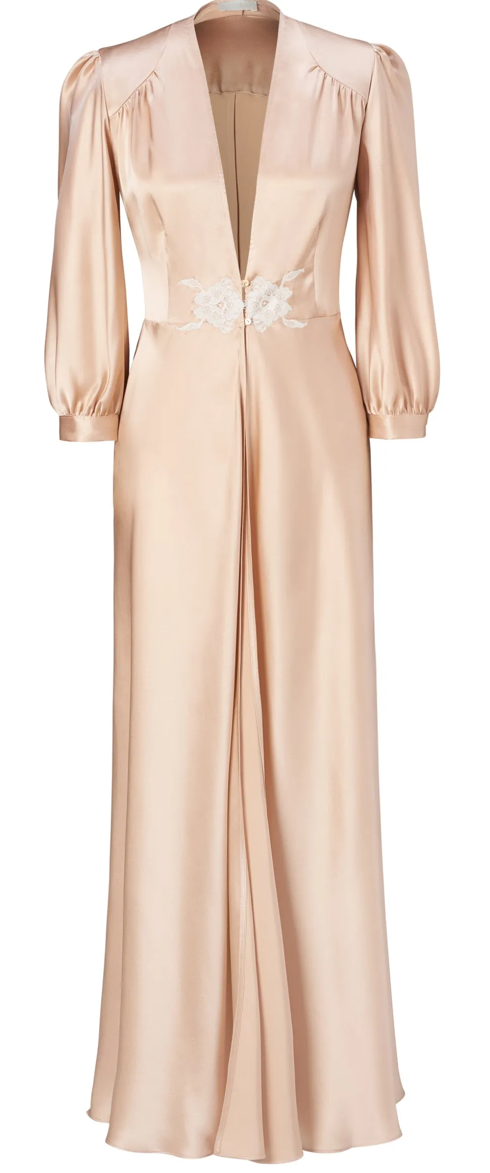Long Maia Vintage Blush Silk Robe