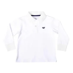Long Sleeve Carter Polo in Classic White
