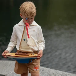Long Sleeve Carter Polo in 8th Street Ivory