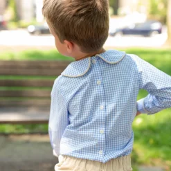 Long Sleeve Henry Peter Pan in Charles Street Check