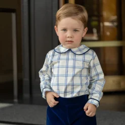 Long Sleeve Henry Peter Pan in Prescott Plaid