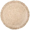 Loopy Abaca 15" Round Placemat in Natural, Set of 4