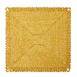 Loopy Square Placemat in Mustard, Set of 4