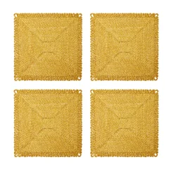 Loopy Square Placemat in Mustard, Set of 4