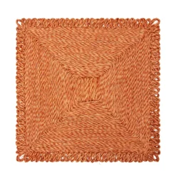 Loopy Square Placemat in in Clementine, Set of 4