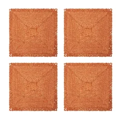 Loopy Square Placemat in in Clementine, Set of 4