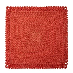 Loopy Square Placemat in Red, Set of 4