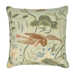 Lotus Garden 22" Pillow in Aqua