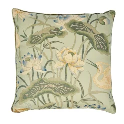 Lotus Garden 22" Pillow in Aqua