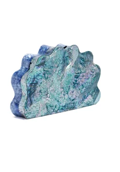 Lou Lou Clutch in Seafoam & Ocean