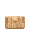 Lou Wicker Straw Clutch Bag