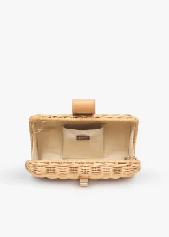 Lou Wicker Straw Clutch Bag