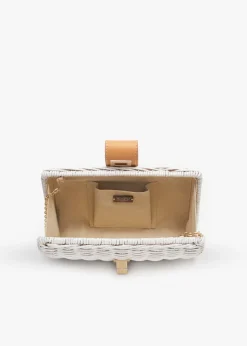 Lou Wicker Straw Clutch Bag