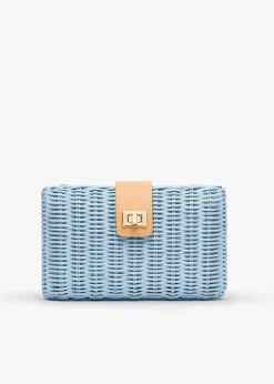 Lou Wicker Straw Clutch Bag
