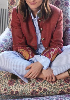 Louise Jacket in Terracotta Linen