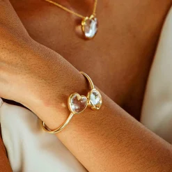 Love Bangle in Clear Quartz