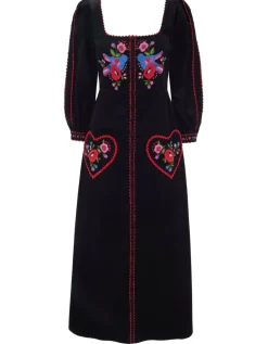 Love Bird Embroidery Olivia Dress