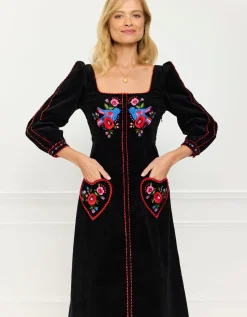Love Bird Embroidery Olivia Dress