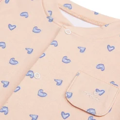 Love Heart Sleepsuit in Pink