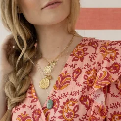 Love JW Small Pendant Coin Necklace