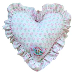 Love You So Heart Ruffle Pillow