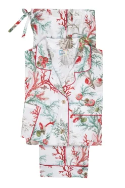 Luca Pajama Set in Del Tesoro Coral