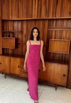 Luciernaga Dress In Fuchsia