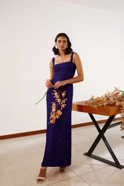 Luciernaga Dress in Navy