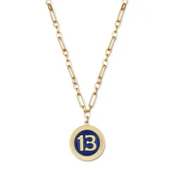 Lucky 13 Navy Poker Chip Necklace